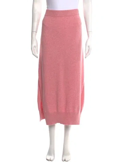 Pre-owned Barrie Cashmere Midi Length Skirt In Pink