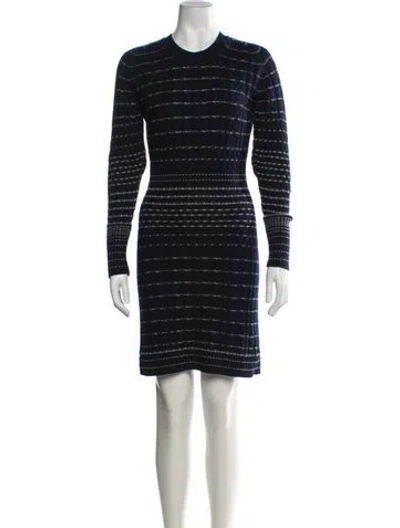 Pre-owned Barrie Cashmere Mini Dress In Blue