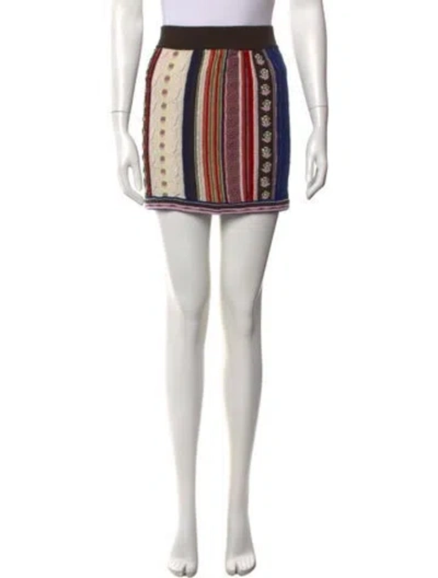 Pre-owned Barrie Cashmere Mini Skirt W/ Tags In Pink