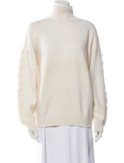 Pre-owned Barrie Cashmere Mock Neck Sweater In Neutral