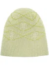 Barrie Cashmere Monogram Beanie In Green
