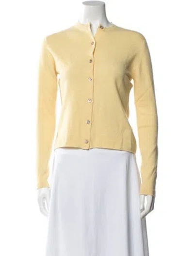 Pre-owned Barrie Cashmere Open Front Sweater In Yellow