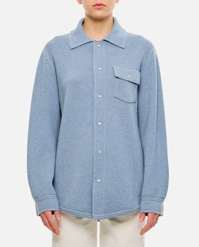 Barrie Cashmere Overshirt In Clear Blue