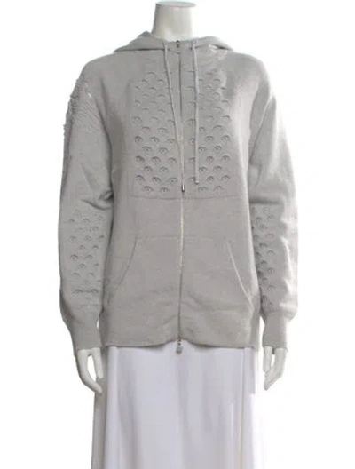 Pre-owned Barrie Cashmere Patterned Sweater In Gray