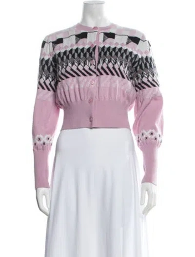 Pre-owned Barrie Cashmere Patterned Sweater In Pink