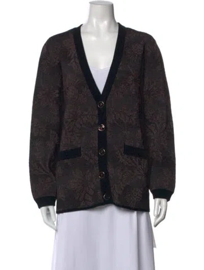 Pre-owned Barrie Cashmere Patterned Sweater W/ Tags In Black