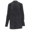 Barrie Cashmere Pinstriped Double Breasted Blazer Cardigan In Grey