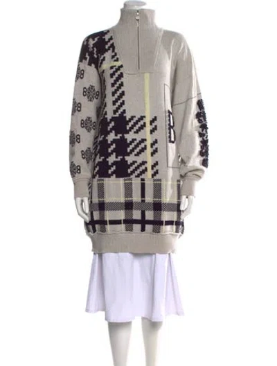 Pre-owned Barrie Cashmere Plaid Print Sweater In Multi