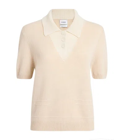 Barrie Cashmere Polo Shirt In Beige
