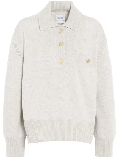 Barrie Cashmere Polo Sweater In Grey