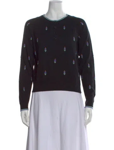 Pre-owned Barrie Cashmere Printed Sweater In Black
