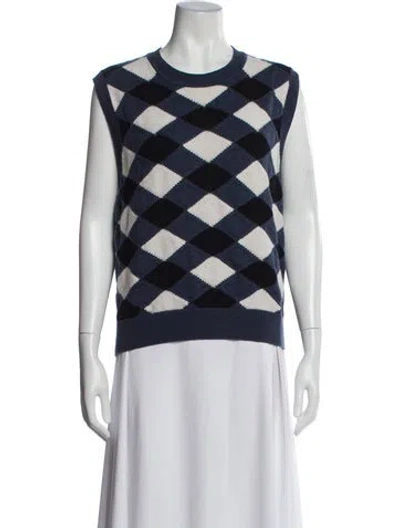 Pre-owned Barrie Cashmere Printed Sweater In Blue