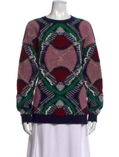 Pre-owned Barrie Cashmere Printed Sweater In Blue/green