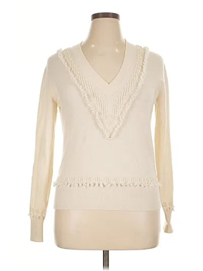 Pre-owned Barrie Cashmere Pullover Sweater In White