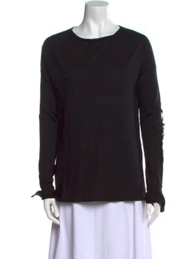 Pre-owned Barrie Cashmere Scoop Neck Sweater In Black