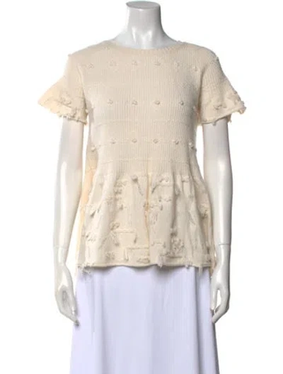 Pre-owned Barrie Cashmere Scoop Neck Sweater In Neutral