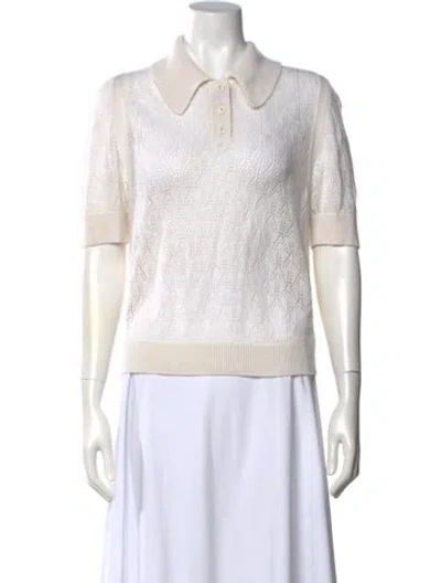 Pre-owned Barrie Cashmere Short Sleeve Polo In Neutral