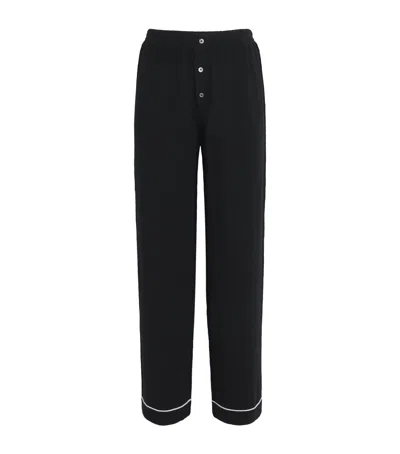 Barrie Cashmere-silk Pyjama Trousers In Black