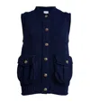 Barrie Cashmere Cardigan Vest In Navy