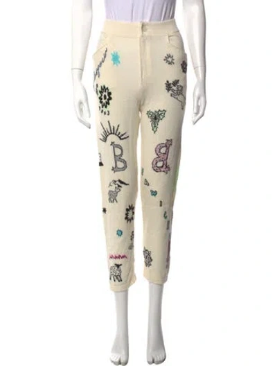 Pre-owned Barrie Cashmere Straight Leg Pants In Neutrals