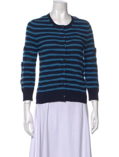 Pre-owned Barrie Cashmere Striped Sweater In Blue