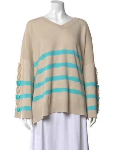 Pre-owned Barrie Cashmere Striped Sweater In Neutrals