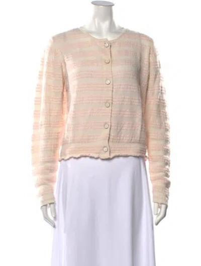 Pre-owned Barrie Cashmere Striped Sweater W/ Tags In Neutrals/pink