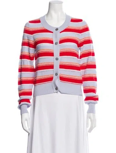 Pre-owned Barrie Cashmere Striped Sweater In White
