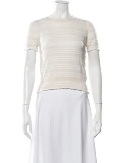Pre-owned Barrie Cashmere Striped Top W/ Tags In Neutrals