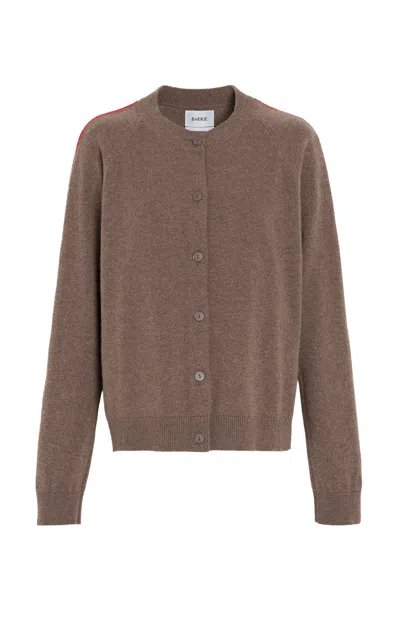 Barrie Cashmere Threadline Cardigan In Brown