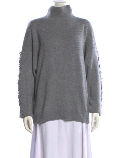 Pre-owned Barrie Cashmere Turtleneck Sweater In Gray