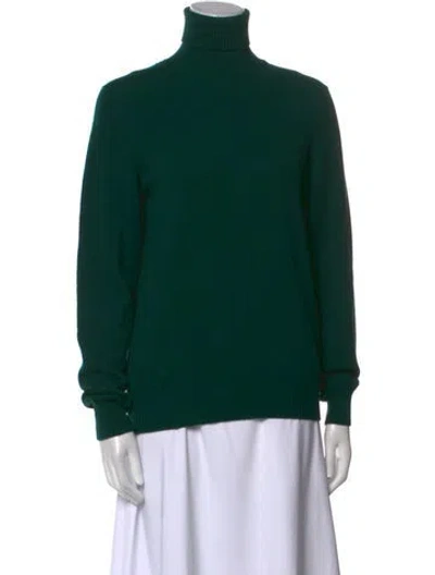 Pre-owned Barrie Cashmere Turtleneck Sweater In Green