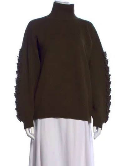 Pre-owned Barrie Cashmere Turtleneck Sweater In Green