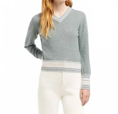 Barrie Cashmere V-neck Sweater In Carskey Rocks/stripes In Multi