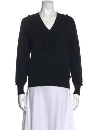 Pre-owned Barrie Cashmere V-neck Sweater In Black
