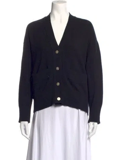 Pre-owned Barrie Cashmere V-neck Sweater In Black