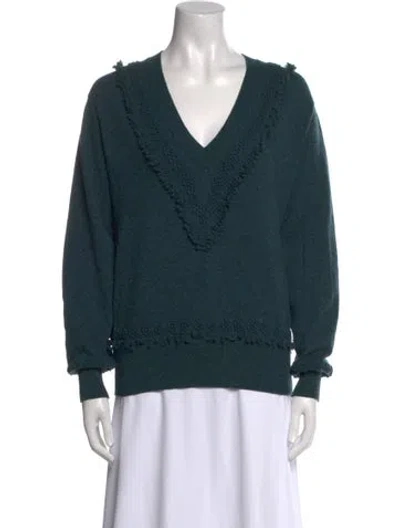 Pre-owned Barrie Cashmere V-neck Sweater In Blue