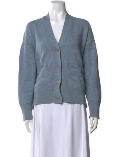 Pre-owned Barrie Cashmere V-neck Sweater In Blue