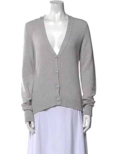 Pre-owned Barrie Cashmere V-neck Sweater In Gray