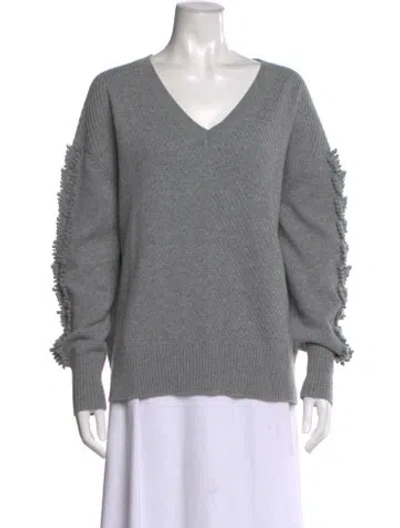 Pre-owned Barrie Cashmere V-neck Sweater In Gray
