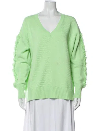 Pre-owned Barrie Cashmere V-neck Sweater In Green
