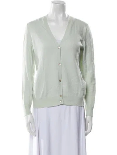 Pre-owned Barrie Cashmere V-neck Sweater In Green