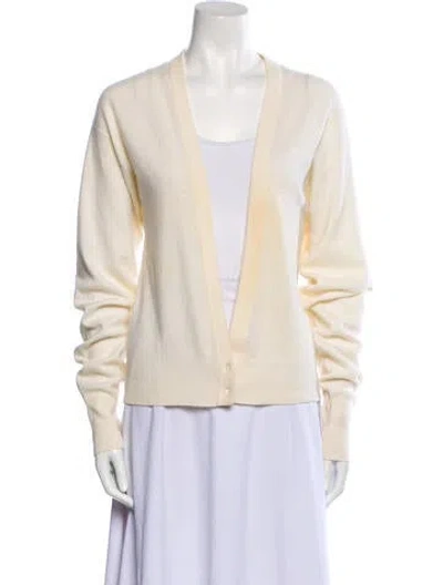 Pre-owned Barrie Cashmere V-neck Sweater In Neutral