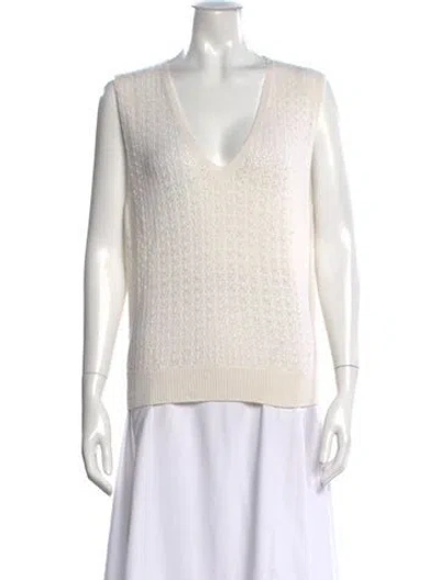 Pre-owned Barrie Cashmere V-neck Sweater In Neutral
