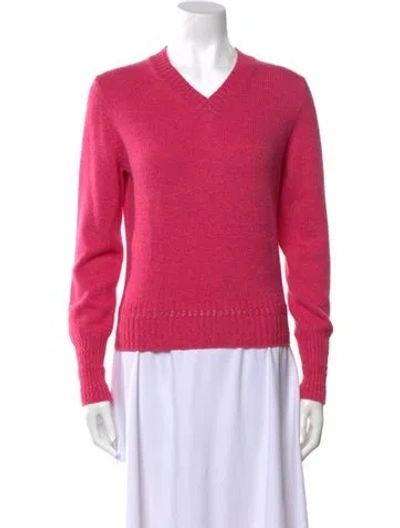 Pre-owned Barrie Cashmere V-neck Sweater In Pink