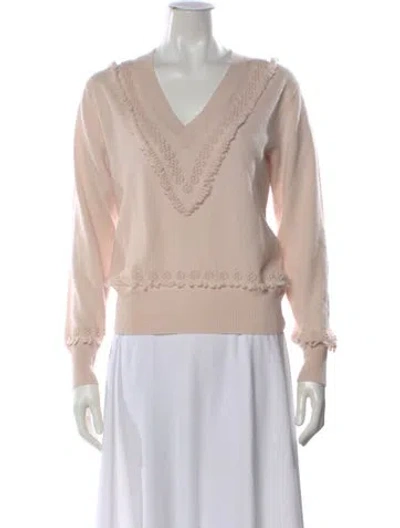 Pre-owned Barrie Cashmere V-neck Sweater In Pink
