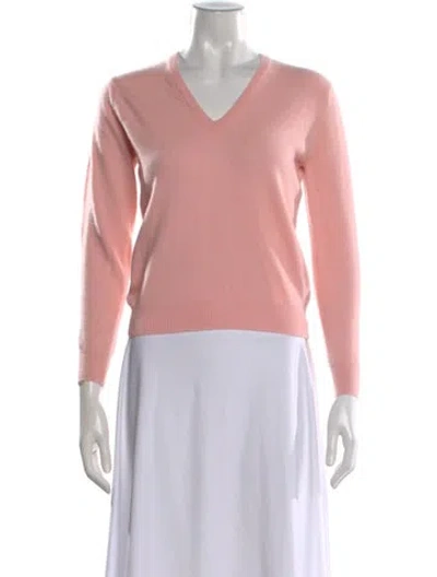 Pre-owned Barrie Cashmere V-neck Sweater In Pink