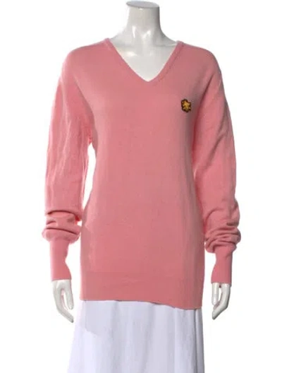 Pre-owned Barrie Cashmere V-neck Sweater In Pink