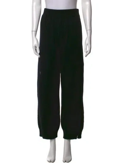Pre-owned Barrie Cashmere Wide Leg Pants In Black