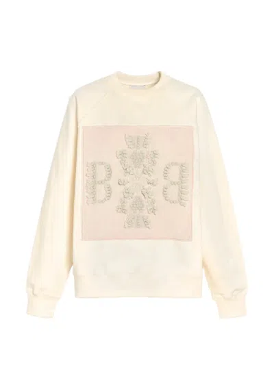 Barrie Cashmere-patch Logo Sweatshirt In Neutral